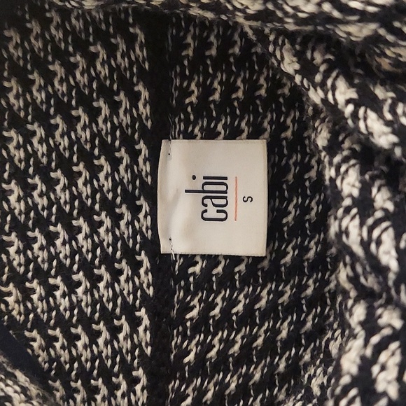 CABI S Fergie Turtleneck B/W Striped LS Split Hem Cotton Longline Sweater - Picture 4 of 12